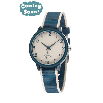 Girls Teens Ribbon Band Watch - Teal