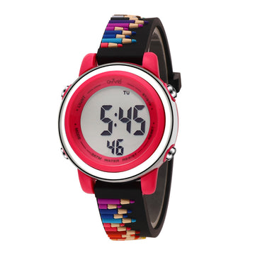 Girls Digital Sports Watch with many features - Colored Pencils