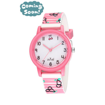 Girls Kids Teens Analog watch - Stripey Cherry