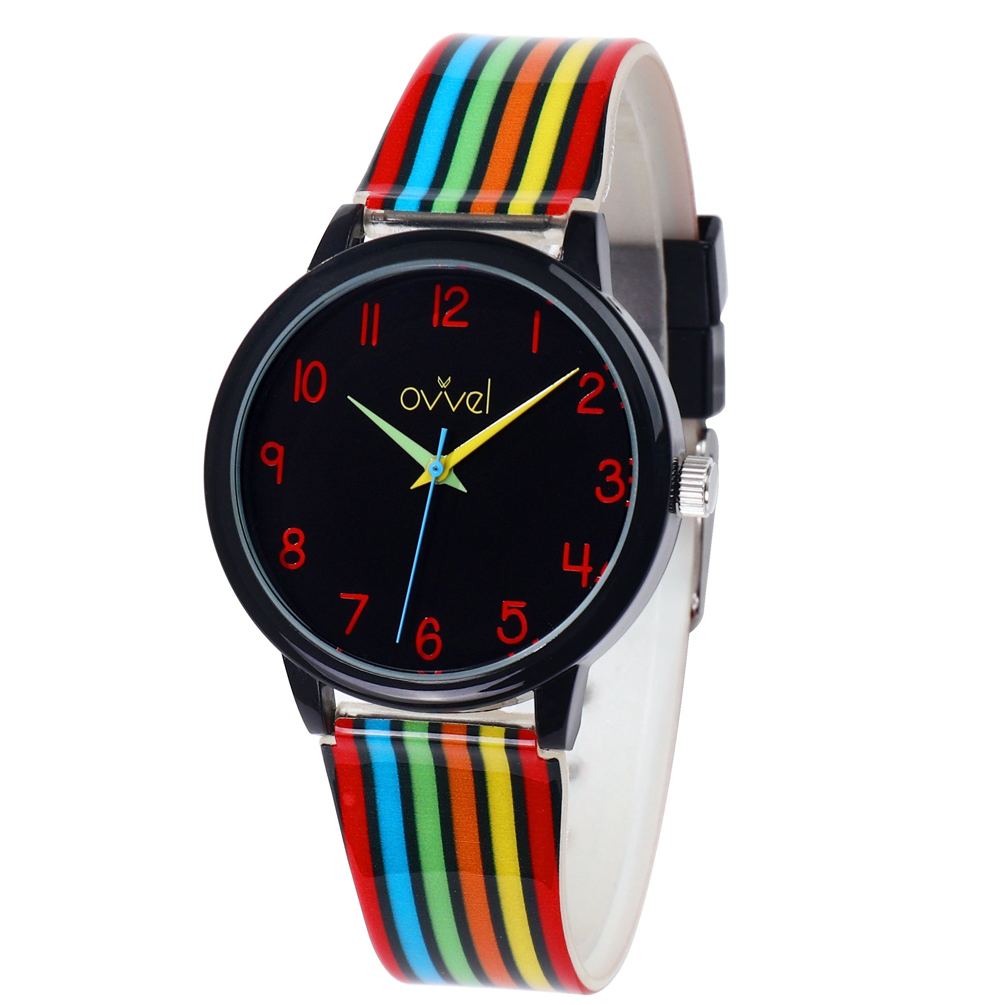 Girls Colored Stripes Analog Watch