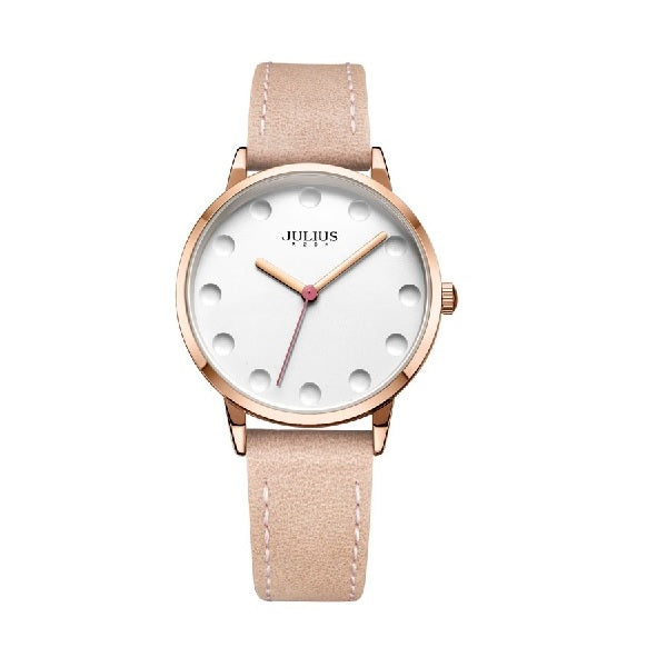 Women, Teen, Girls Analog Watch with Peach Genuine Leather Band  - Gift Box Included