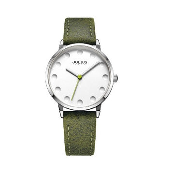 Women, Teen, Girls Analog Watch with Dark Green Genuine Leather Band  - Gift Box Included