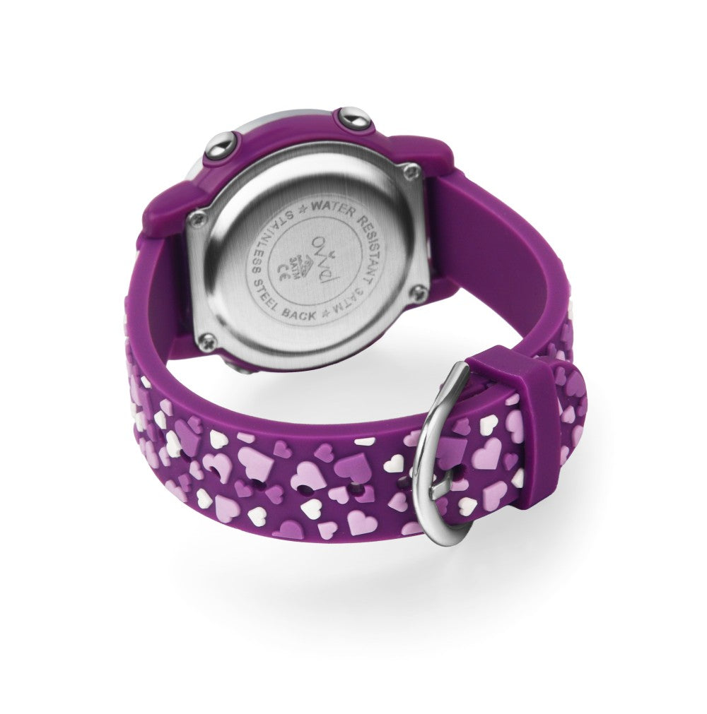 Girls Digital Sports Watch with many features - Plum Passion