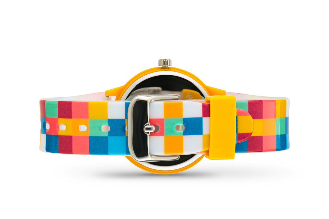 Girls Teen Analog Watch - Multi-colored Squares