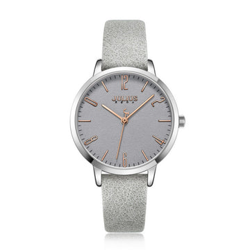 Women's Grey Color Analog Watch with Leather Band  - Gift Box Included